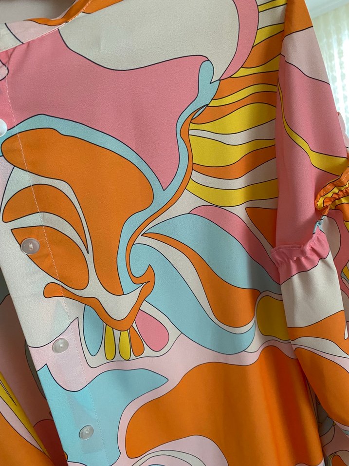 Bohem Çok Renkli Salaş  Bluz - Görsel 3