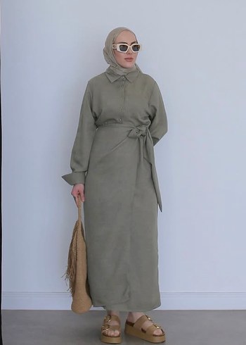 Lacivert Kadın Uzun Elbise Bağlamalı - Görsel 2