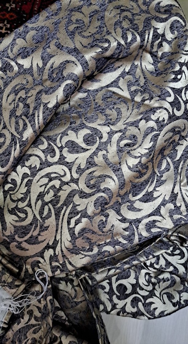 Gri Yılan Desenli Perde 2 li - Görsel 3