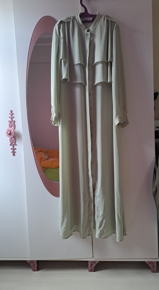 Düğmeli Uzun Tunik su yeşili - Görsel 2