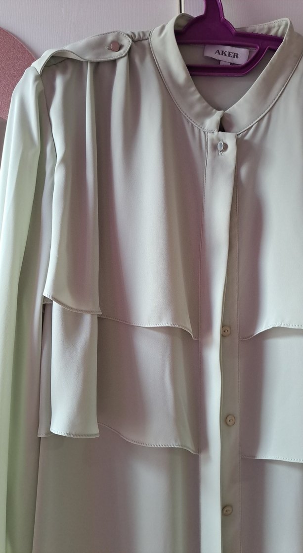 Düğmeli Uzun Tunik su yeşili - Görsel 3