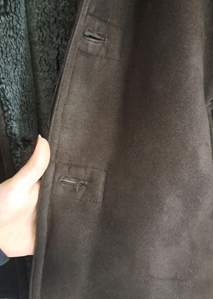 Süet kürklü kaban - Görsel 4