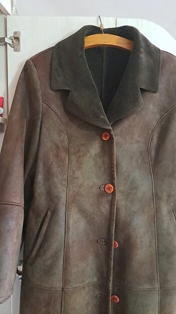 Süet kadın kaban - Görsel 2