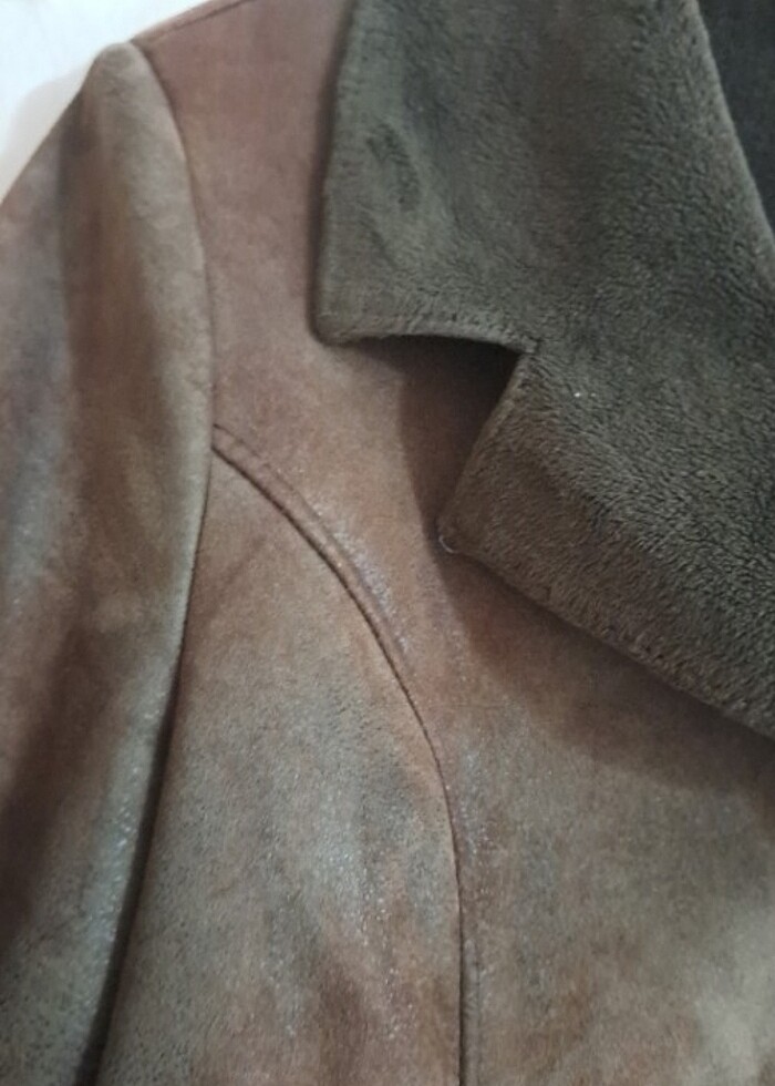 Süet kadın kaban - Görsel 3