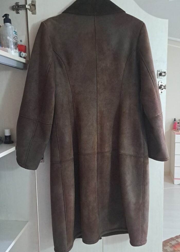 Süet kadın kaban - Görsel 5