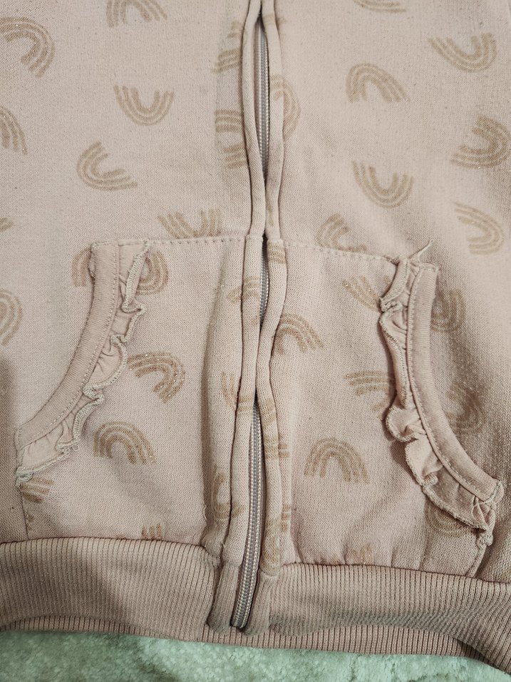 Kız Çocuk Kapüşonlu Pembe Sweatshirt - Görsel 2