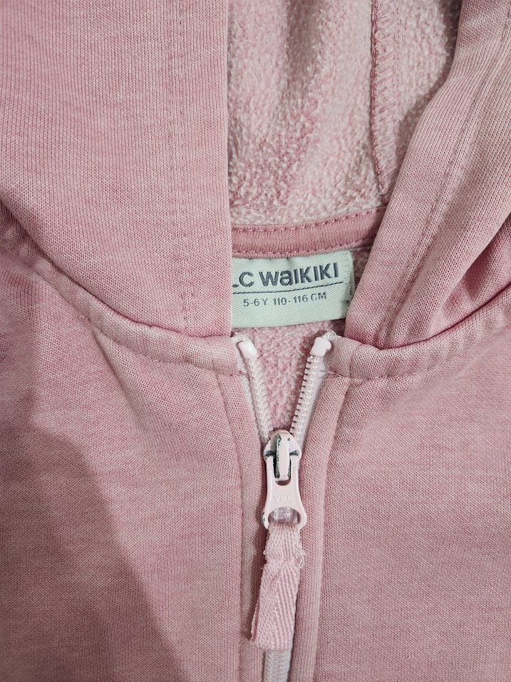 Kız Çocuk Pembe Kapüşonlu Sweatshirt - Görsel 2