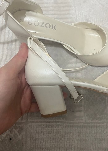 BOZOK Beyaz Kadın Topuklu Ayakkabı - Görsel 3