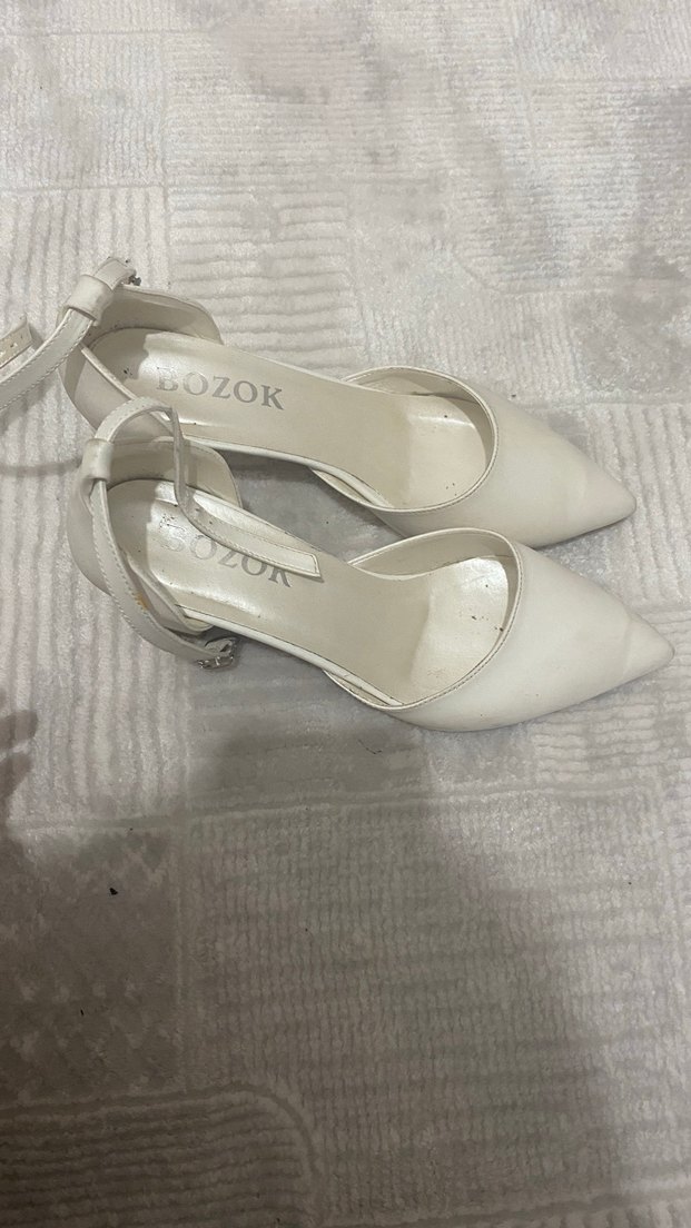 BOZOK Beyaz Kadın Topuklu Ayakkabı - Görsel 2