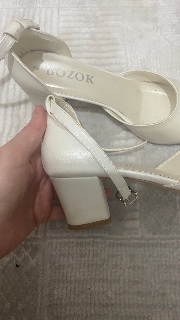 BOZOK Beyaz Kadın Topuklu Ayakkabı - Görsel 3