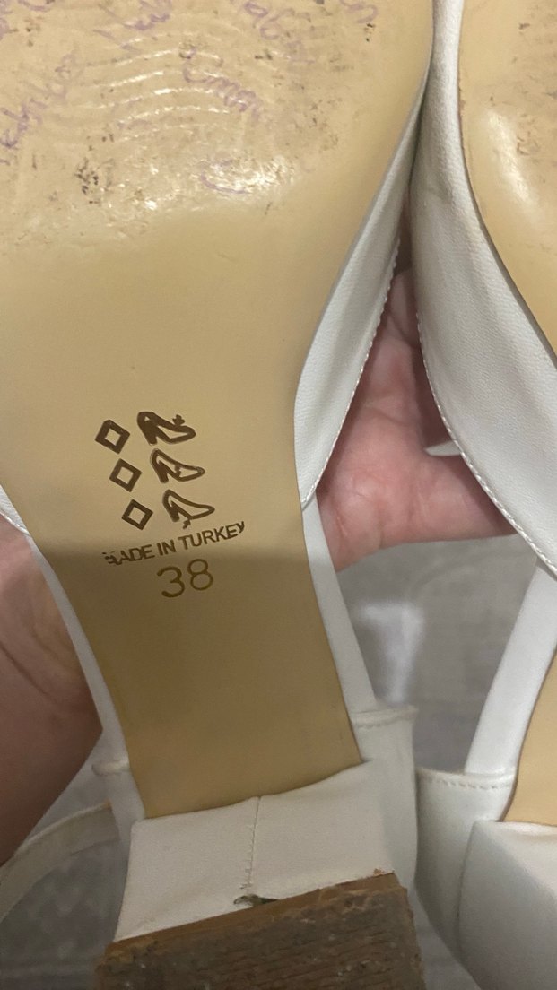 BOZOK Beyaz Kadın Topuklu Ayakkabı - Görsel 4