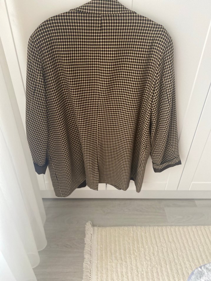 Kahverengi Ekoseli Kadın Blazer Ceket - Görsel 2