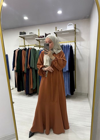 diğer Beden pembe Renk Pembe Drapeli Uzun Salaş Elbise