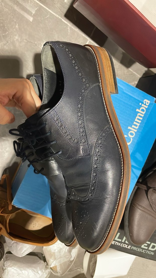 C.R.D.V Erkek Deri Vintage Lacivert Ayakkabı - Görsel 3