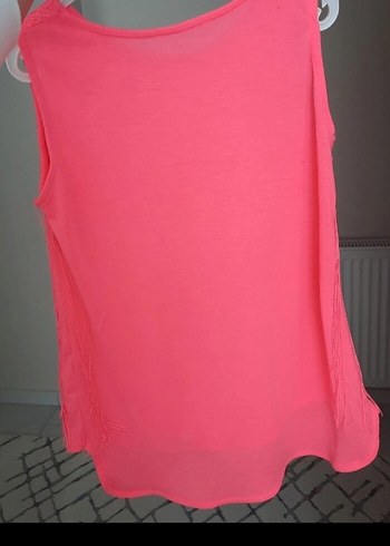 Diğer Dantel Detaylı Pembe tshirt
