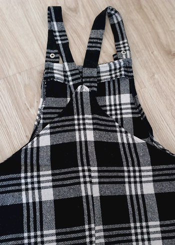 Gri Kareli salopet - Görsel 5