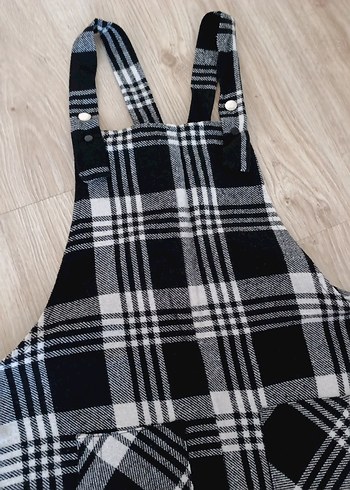 Gri Kareli salopet - Görsel 3