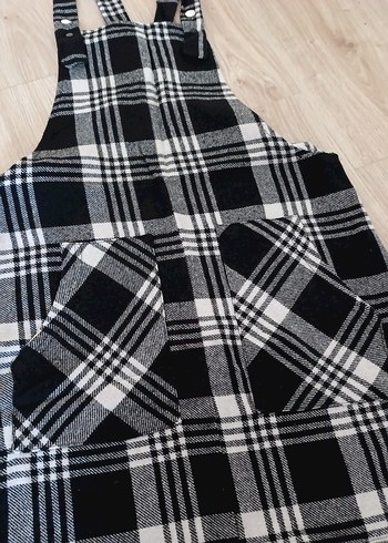 Gri Kareli salopet - Görsel 2