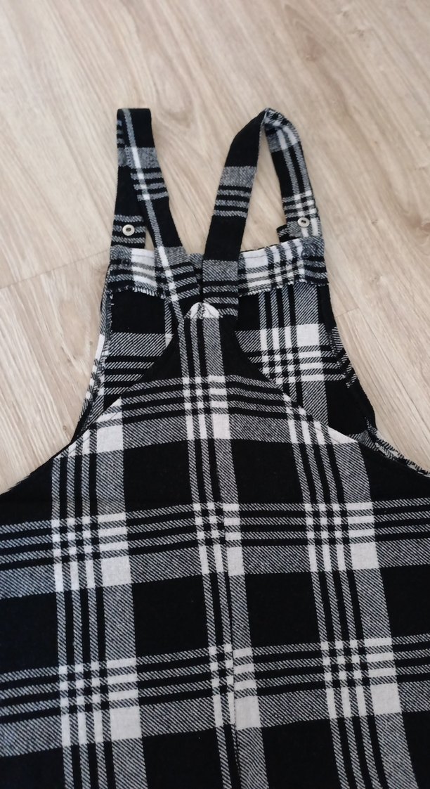 Gri Kareli salopet - Görsel 5