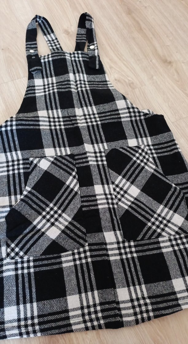 Gri Kareli salopet - Görsel 2