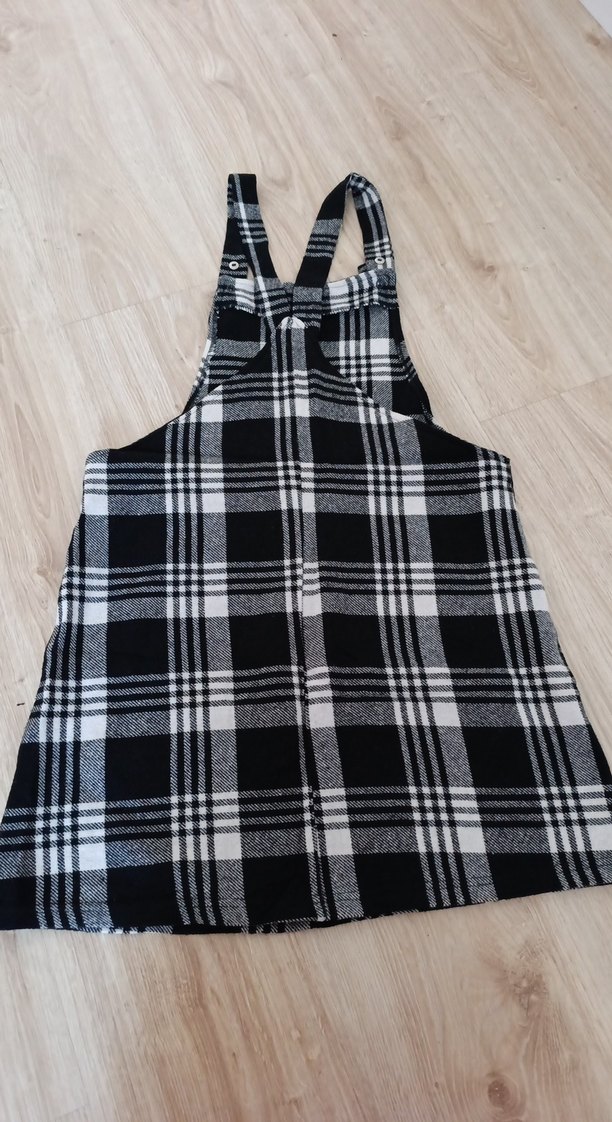 Gri Kareli salopet - Görsel 4