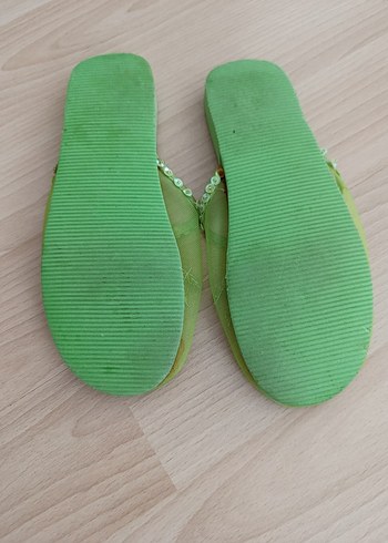 American Vintage Yeşil Nakışlı Boncuklu Kadın vintage Terlik