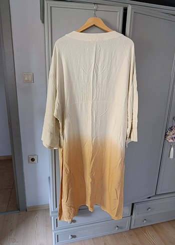 Bej Tie-Dye Bohem kap yada pareo - Görsel 2