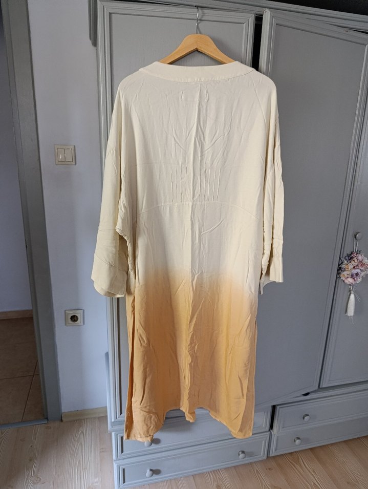 Bej Tie-Dye Bohem kap yada pareo - Görsel 2