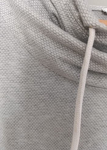 m Beden Gri Kadın Keten Sweatshirt ve atlet bluz takım