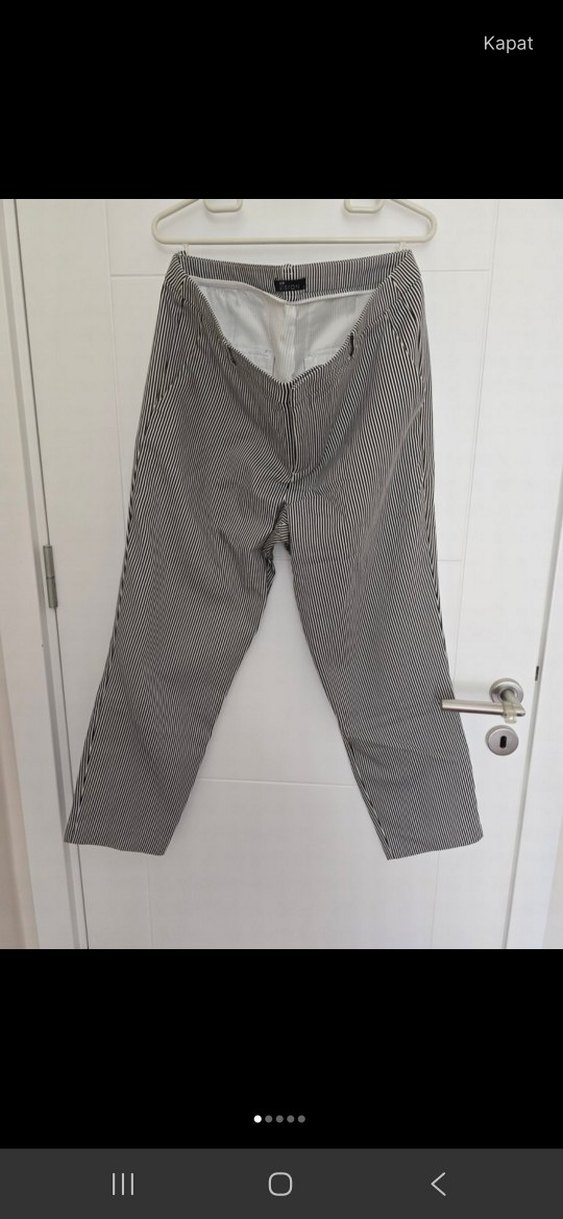 Düğmeli Çizgili Kadın Gömlek ve Pantolon - Görsel 2