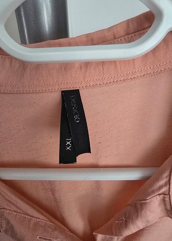 Pembe Uzun Kollu Düğmeli  Gömlek Tunik - Görsel 3