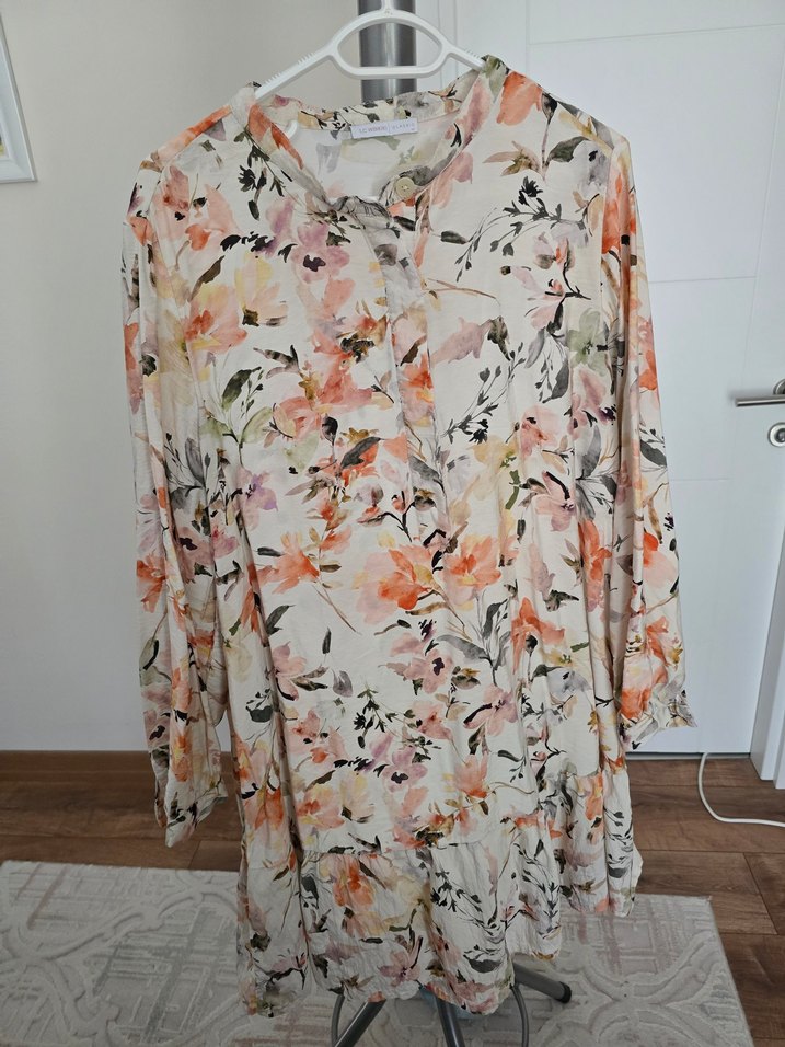 Uzun Kollu Çiçek Desenli Bohem Tunik - Görsel 2