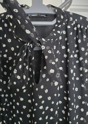 LC Waikiki Siyah Puantiyeli Uzun Kollu Elbise - Görsel 4