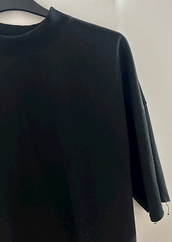 Siyah Erkek Oversize Kısa Kollu Tişört - Görsel 2