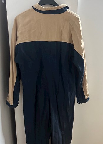 Düğmeli Keten Kadın Uzun Tulum - Görsel 3