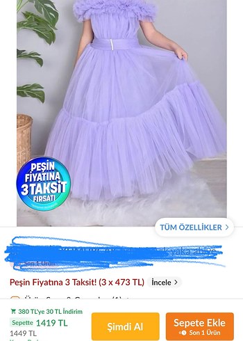 Abiye Mor Askılı Fırfırlı Modern Kız Çocuk Elbisesi