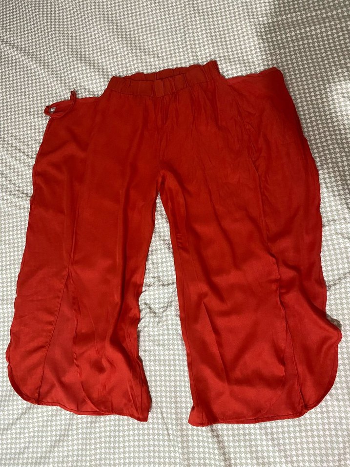 Kadın turuncu Salaş Pantolon - Görsel 2