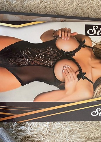 Kırmızı Parlak dantelli fantazi gecelik - Görsel 5