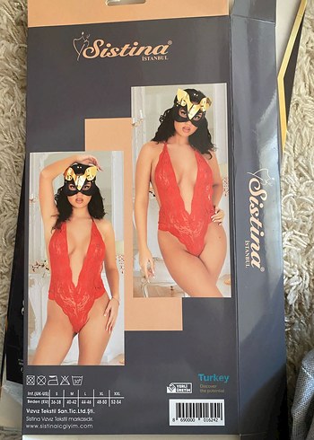 Kırmızı Parlak dantelli fantazi gecelik - Görsel 2