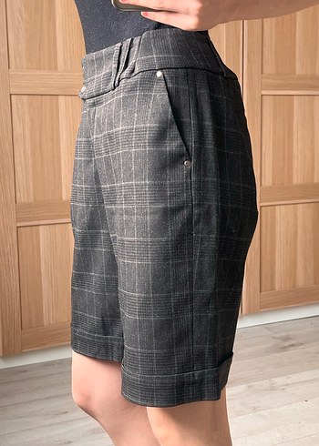 Gri Midi Bermuda Şort - Görsel 2