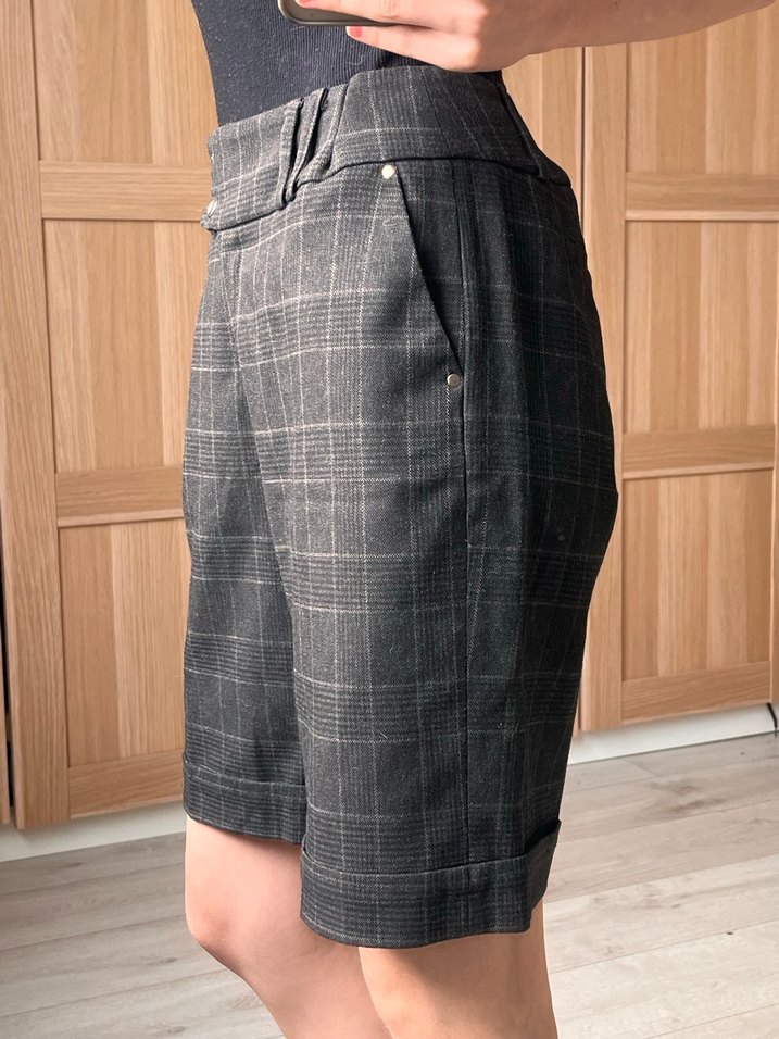 Gri Midi Bermuda Şort - Görsel 2