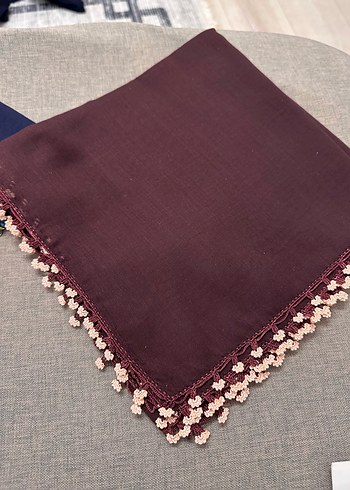 Bordo Dantel Detaylı Kadın Fular