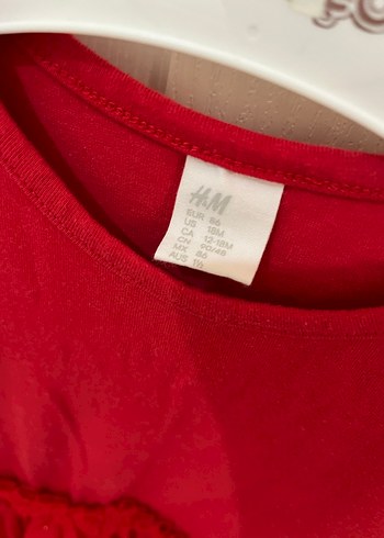 H&M Kırmızı Uzun Kollu Kız Çocuk Elbise