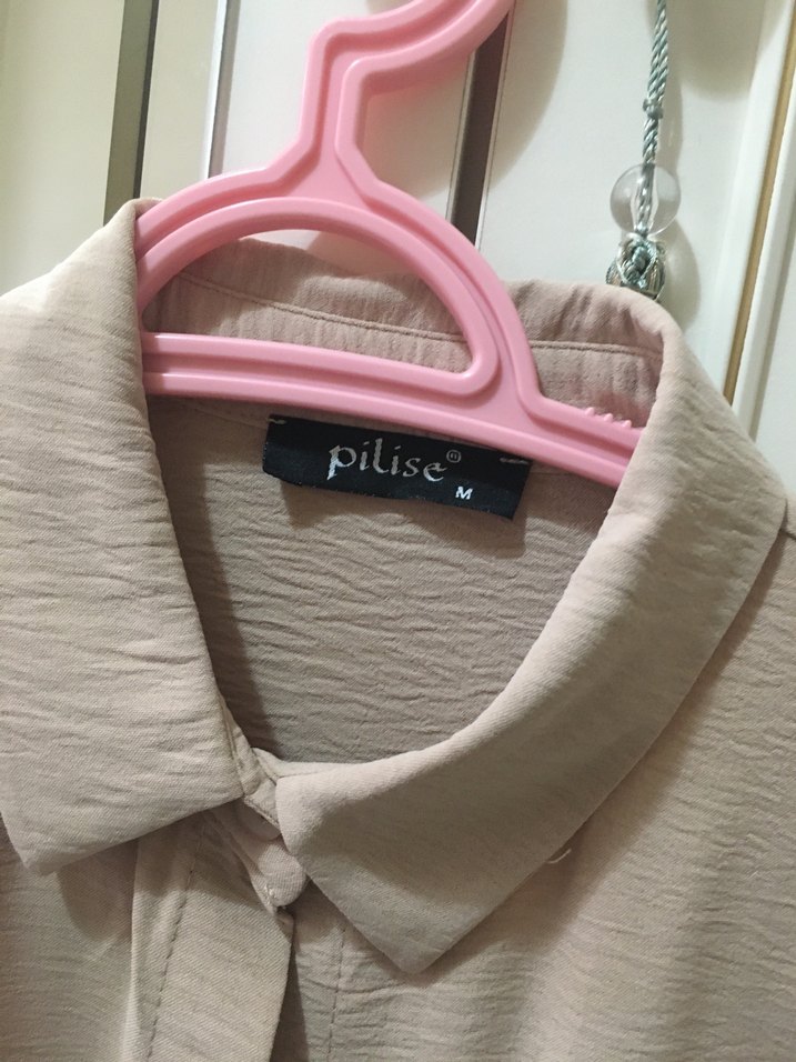 Bej Düğmeli Nakışlı Kadın Tunik Takım - Görsel 2