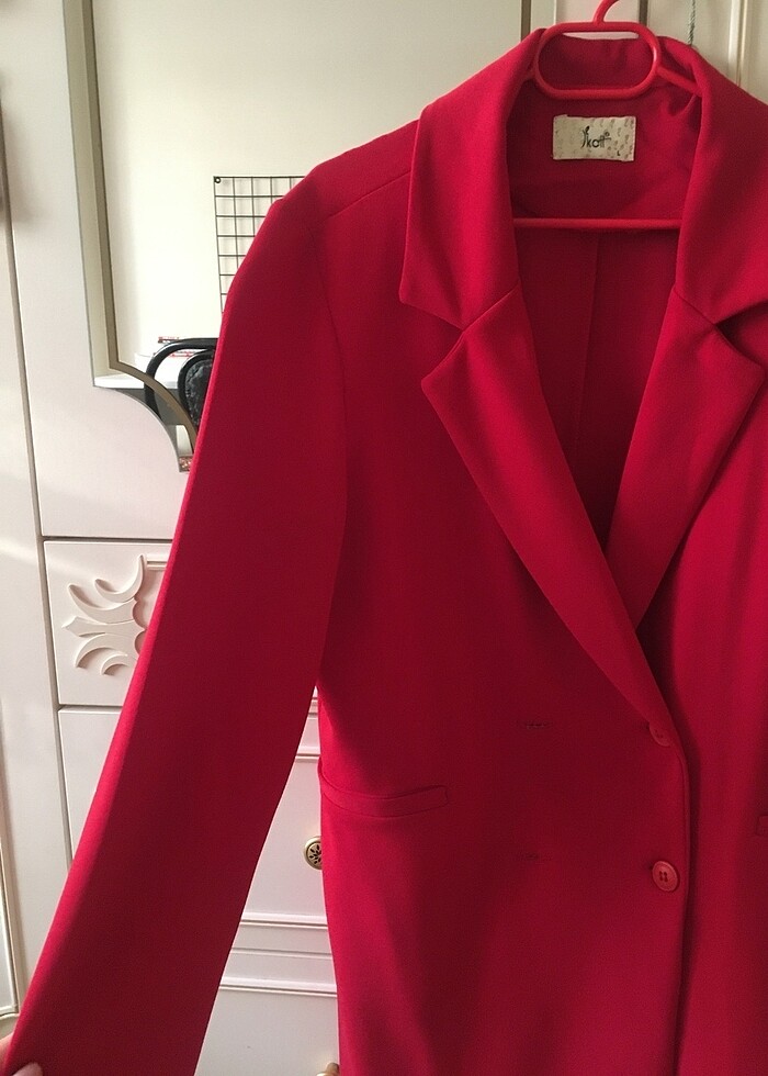 Kırmızı Blazer ceket - Görsel 2