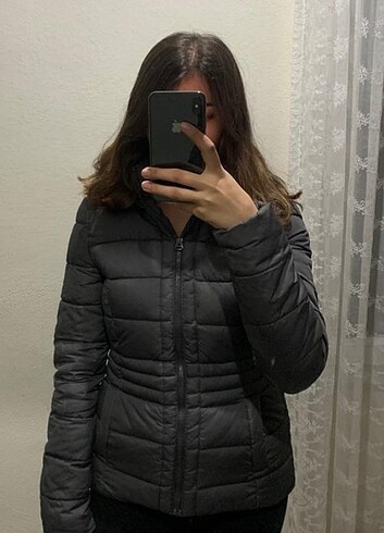 m Beden gri Renk Şişme Mont