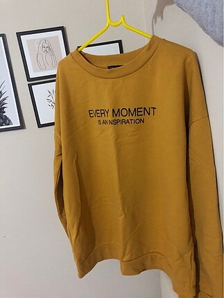 Hardal rengi sweatshirt