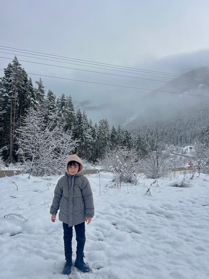 Kapüşonlu Gri Erkek Çocuk Şişme Mont - Görsel 2