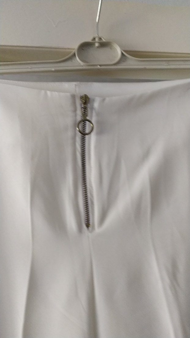 Beyaz Piliseli Uzun Hamile Eteği - Görsel 2