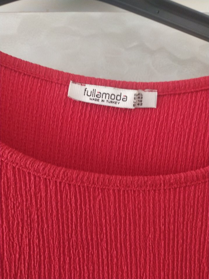 Kırmızı Keten Hamile Elbisesi - Görsel 2